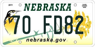 NE license plate 70FD82