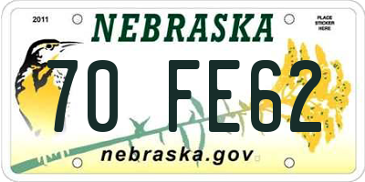 NE license plate 70FE62