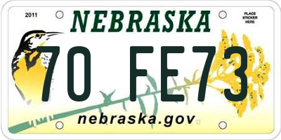 NE license plate 70FE73