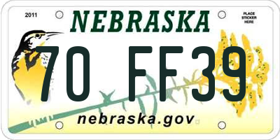 NE license plate 70FF39