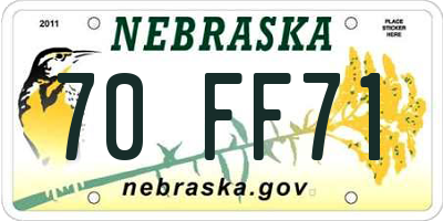NE license plate 70FF71