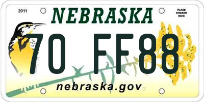 NE license plate 70FF88