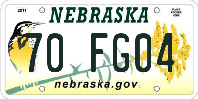 NE license plate 70FG04