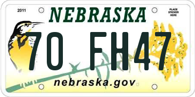 NE license plate 70FH47