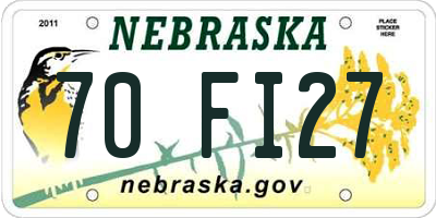 NE license plate 70FI27
