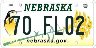 NE license plate 70FL02