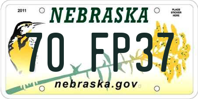 NE license plate 70FP37