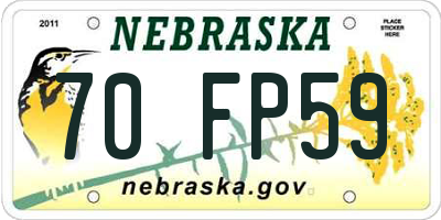 NE license plate 70FP59