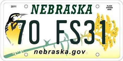 NE license plate 70FS31