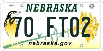 NE license plate 70FT02