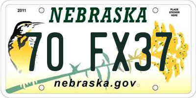 NE license plate 70FX37