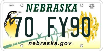 NE license plate 70FY90