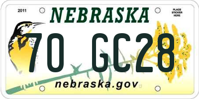 NE license plate 70GC28