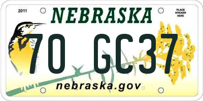 NE license plate 70GC37