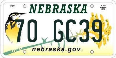 NE license plate 70GC39
