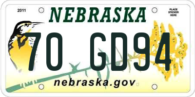 NE license plate 70GD94