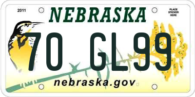 NE license plate 70GL99