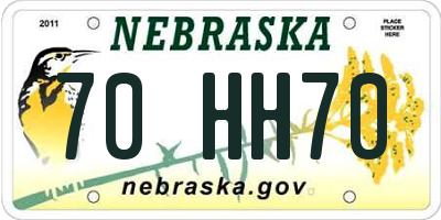 NE license plate 70HH70