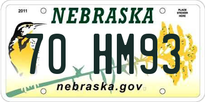 NE license plate 70HM93