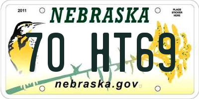 NE license plate 70HT69