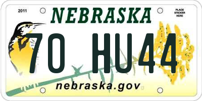 NE license plate 70HU44