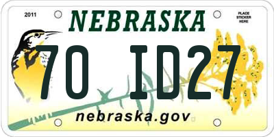NE license plate 70ID27