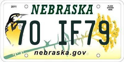 NE license plate 70IF79