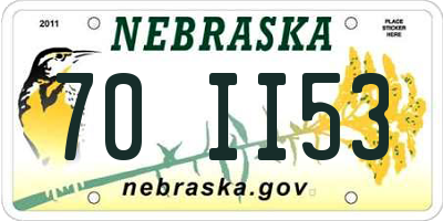NE license plate 70II53