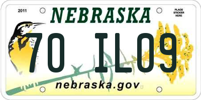 NE license plate 70IL09