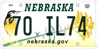 NE license plate 70IL74