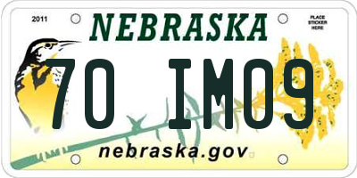 NE license plate 70IM09