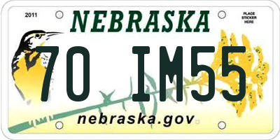 NE license plate 70IM55