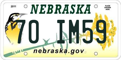 NE license plate 70IM59