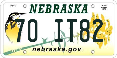 NE license plate 70IT82