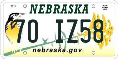 NE license plate 70IZ58