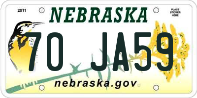 NE license plate 70JA59