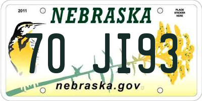 NE license plate 70JI93