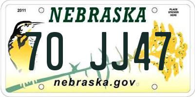 NE license plate 70JJ47