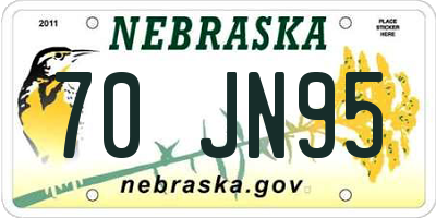 NE license plate 70JN95