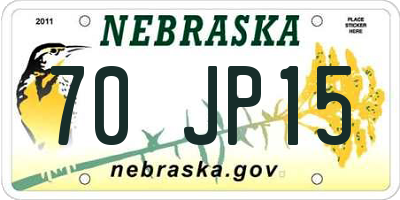 NE license plate 70JP15