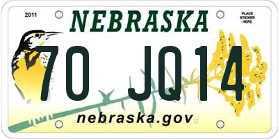 NE license plate 70JQ14