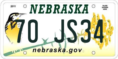 NE license plate 70JS34