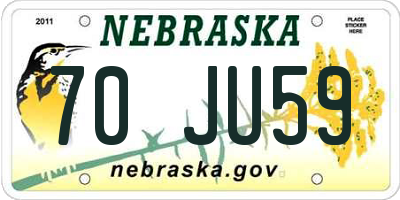 NE license plate 70JU59
