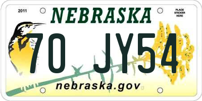 NE license plate 70JY54