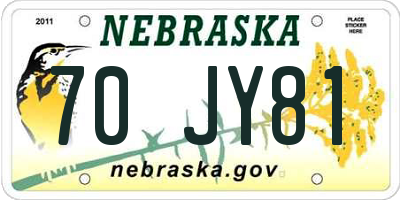 NE license plate 70JY81