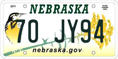 NE license plate 70JY94