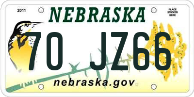 NE license plate 70JZ66