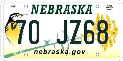NE license plate 70JZ68