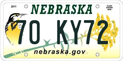 NE license plate 70KY72