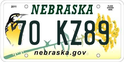 NE license plate 70KZ89